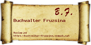Buchvalter Fruzsina névjegykártya